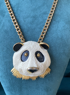 海外西洋古董树脂星座镀金项链