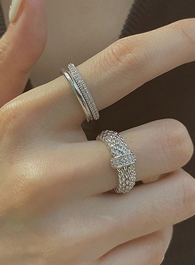 法式复古锆石金属戒指套装女韩国小众个性简约百搭气质指环戒子