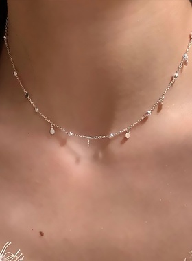 亮片水滴金属流苏项链女极简冷淡风个性简约百搭气质颈链锁骨链