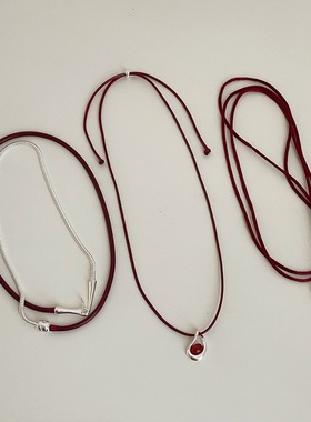 安可拉红绳绑带choker项链女简约百搭ins甜酷辣妹时尚颈链毛衣链