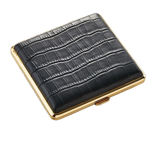 Мужской кожаный высококлассный портативный элитный портсигар из нержавеющей стали