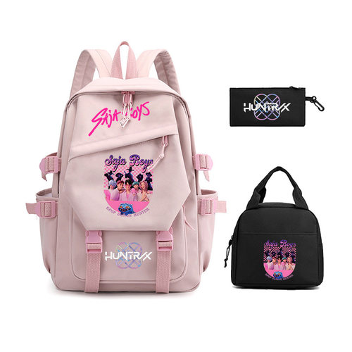 猎魔女团KPop Demon Hunters学生书包学院餐包休闲笔袋三件套 - 图3