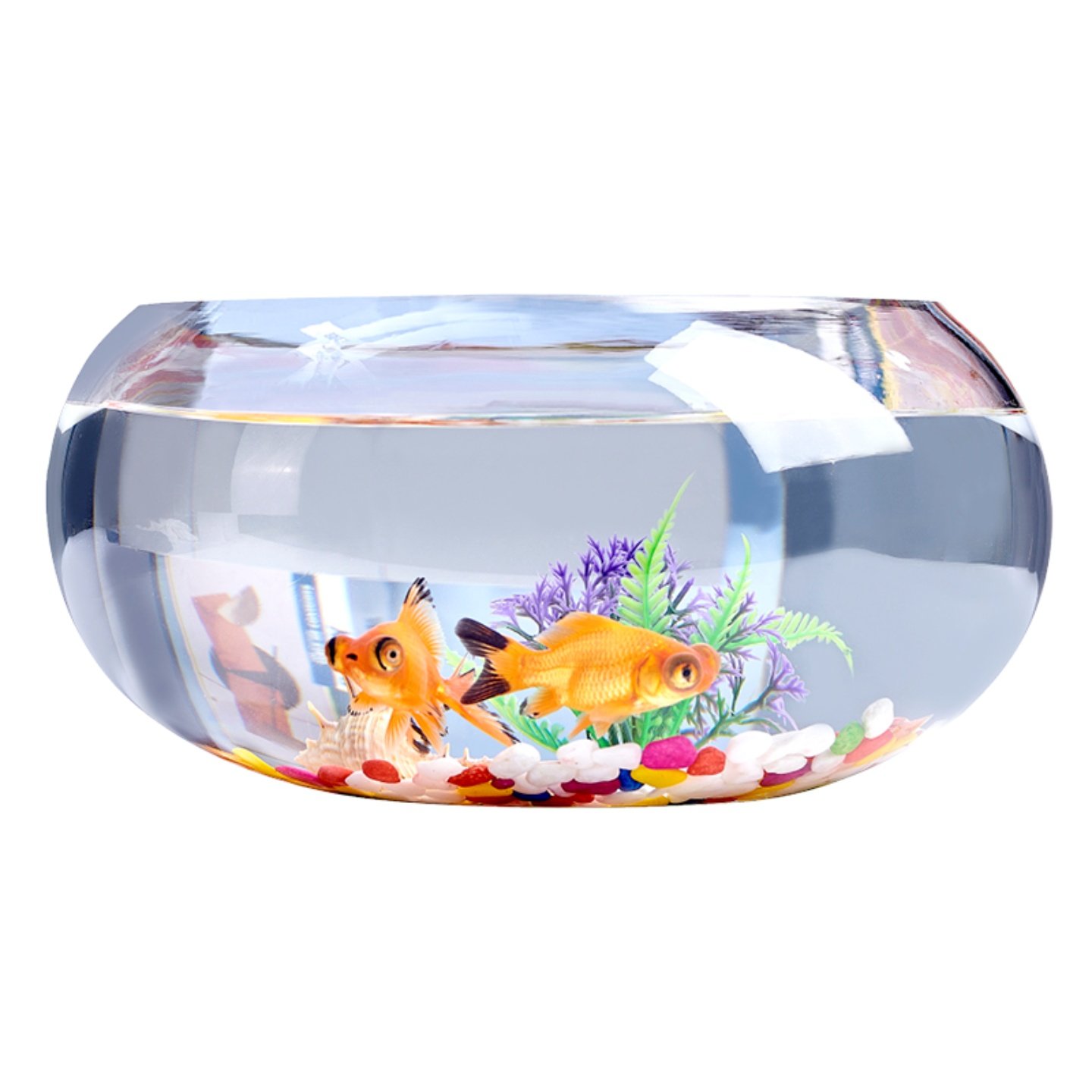 办公室小鱼缸加厚透明玻璃乌龟缸客厅家用桌面圆形迷你小型金鱼缸,淘宝优惠券,粉丝福利购,淘宝优惠卷