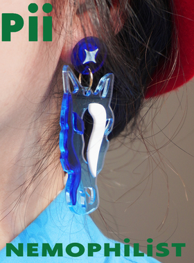 马年亚克力马上有钱耳环耳夹