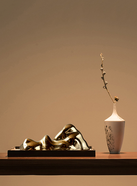 景德镇手工陶瓷新中式风山丘摆件