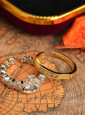 中古vintage土星双层戒指