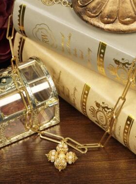 复古维纳斯少女珍珠十字架项链