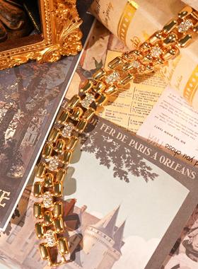 时尚手链镶钻几何菱形手链