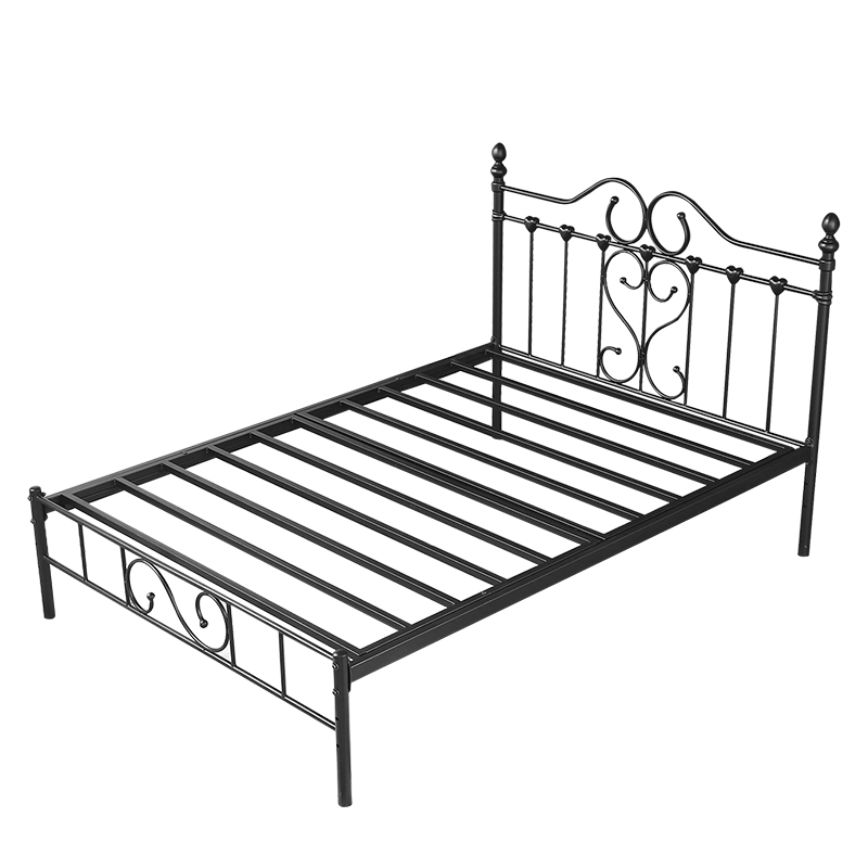 北欧风格铁艺床简约双人1.8米金属铁架床单人1.2米卧室铁床-图2