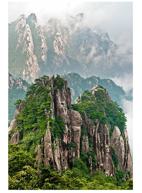 有山无水靠山图竖版贴画墙贴自