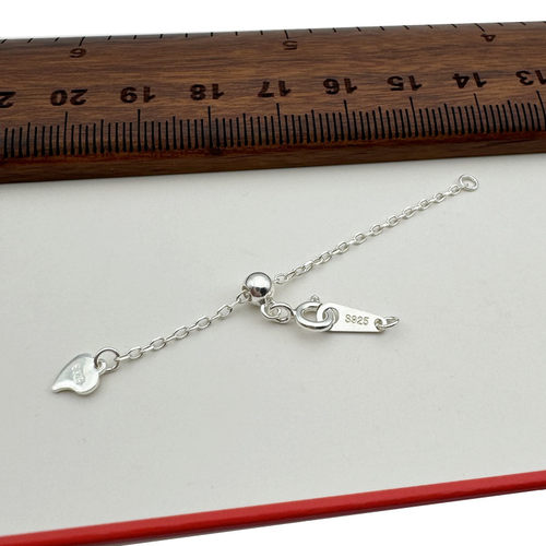 S925纯银项链可调节扣延长链diy小米珠配件手工串珠定位扣链尾扣 - 图2