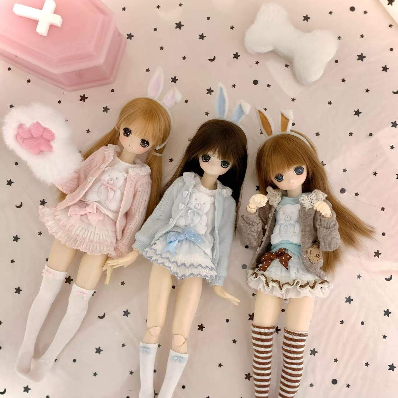 bjd小六尺寸 azone6分 ob22 ob24 Blythe 自制波点蝴蝶结蛋糕裙,淘宝优惠券,粉丝福利购,淘宝优惠卷