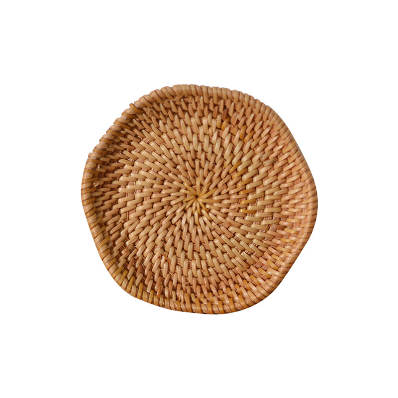 @..Rattan Weave Ceramic Hollow Coasters Heat Insulation Mats - 图3