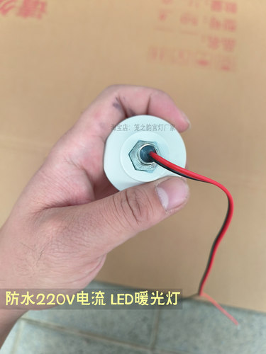 220V暖光带线一体式防水LED灯泡便捷式灯笼专用户外灯泡3W7瓦灯泡 - 图0