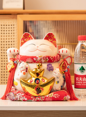 网红存钱罐陶瓷招财猫摆件中国风家居客厅玄关装饰大号摆设储蓄罐