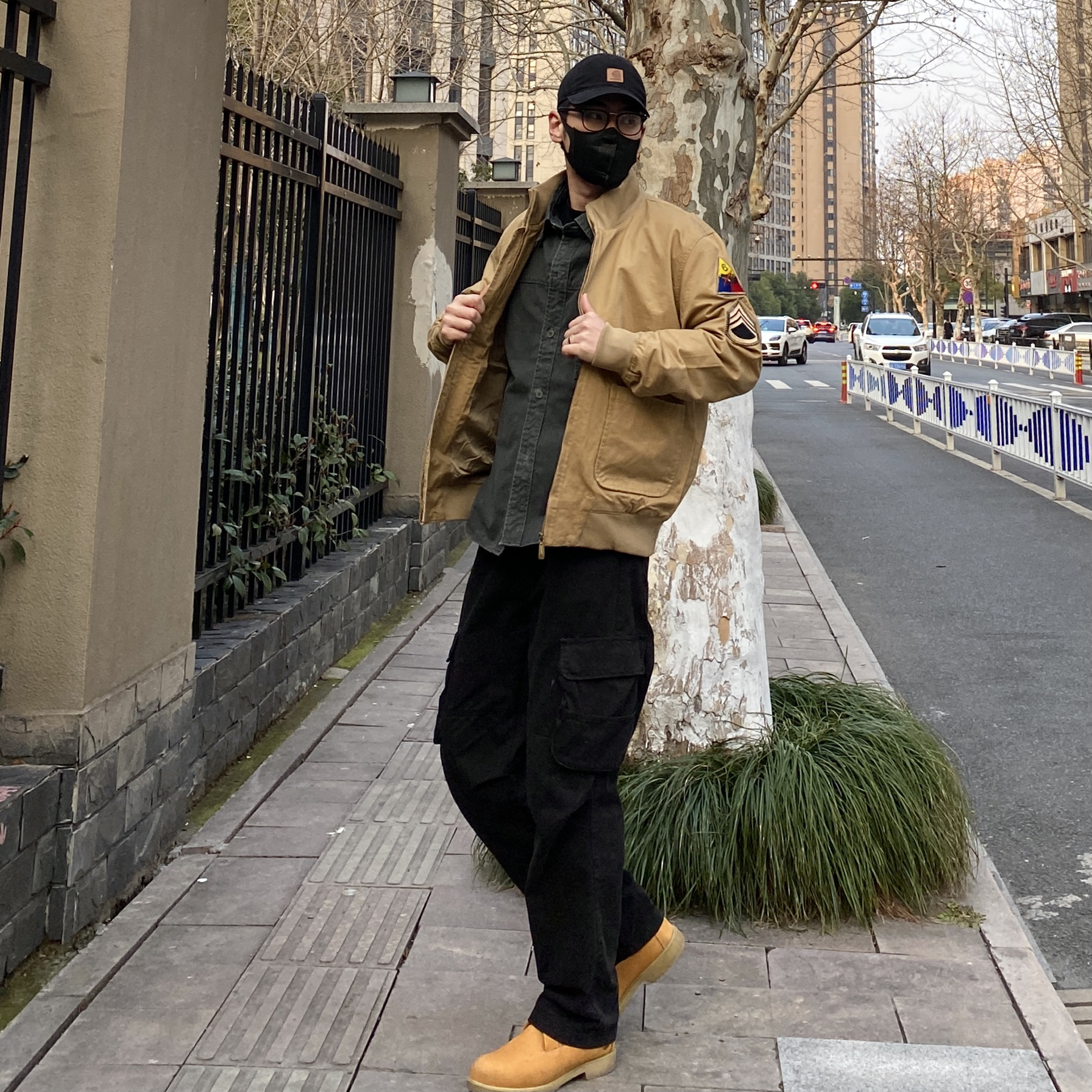 NICE LILI春秋美式复古M1942坦克服夹克阿美咔叽立领硬汉外套男 - 图0