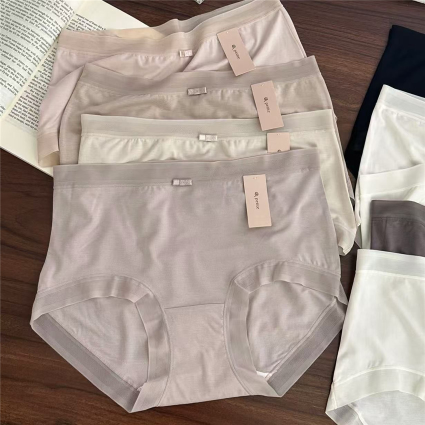 一勺米！丝滑细腻~高品质含桑蚕丝80支莫代尔弹力包臀女士内裤夏 - 图1