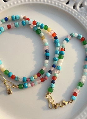 一勺米！太喜欢拉~多彩天然串珠项链/手链 小众高级颈链  推荐入