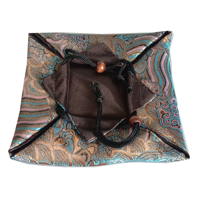 Hot-selling satin brocade bag, purple sand pot, built-in cup, tea cup, porcelain thickened packaging bag, antique jade box, storage bag