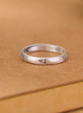 s999足银六字真言心经戒指