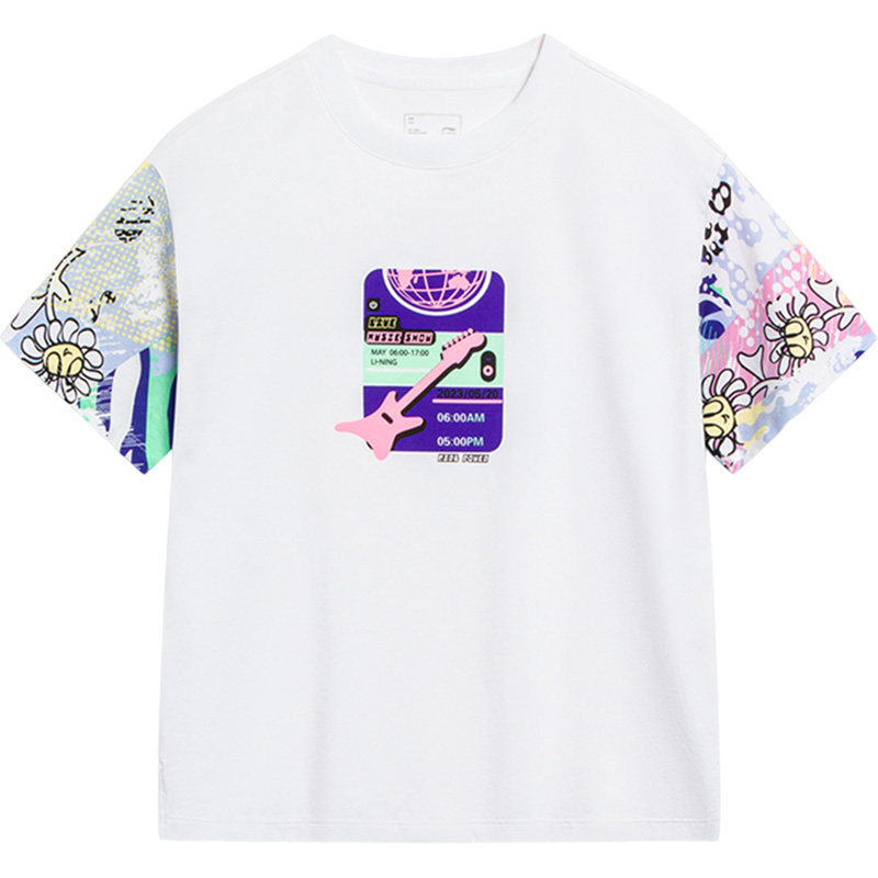 Lining/李宁正品女大童运动潮流系列宽松休闲透气短袖T恤YHST112,淘宝优惠券,粉丝福利购,淘宝优惠卷