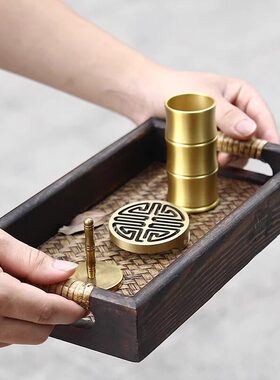 香道托盘竹编仿古实木香道席