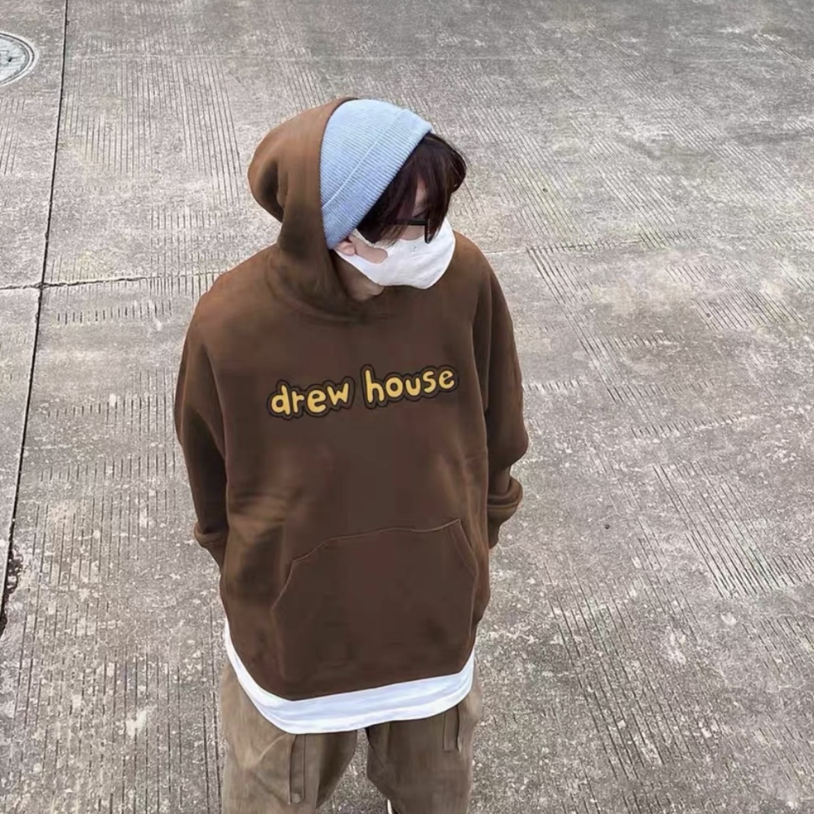 Drew House笑脸连帽卫衣贾斯汀比伯潮牌LOGO休闲宽松男女同款外套