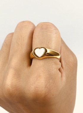 韩版新款ins简约钛钢闺蜜戒指