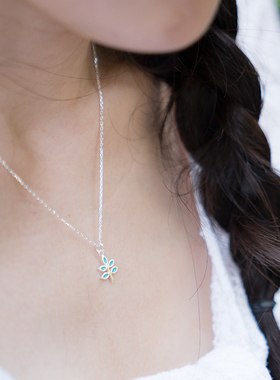 纯银滴釉两色可选项链