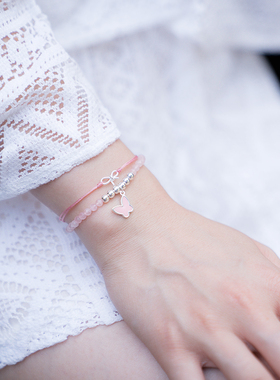 thisness经典符号纯银手链蝴蝶结