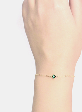 thisness幸运手链纯银菱形镀金