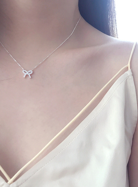 thisness经典符号纯银蝴蝶结锆石