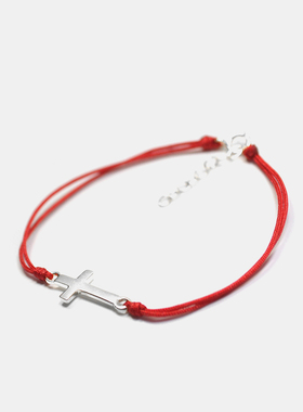 thisness红绳特辑纯银十字架手链