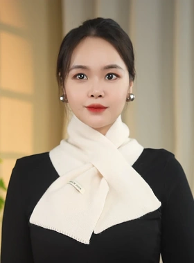 时尚百搭针织羊毛保暖围脖短款交叉小围巾纯色男女通用