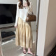 ສິ້ນລະດູຮ້ອນ retro lace hollow midi skirt