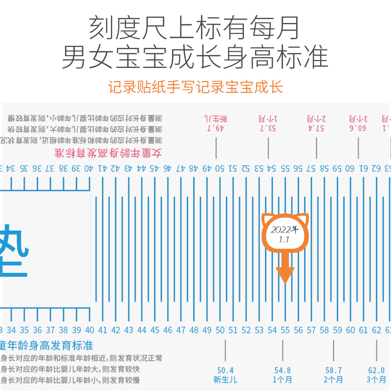 宝宝婴儿身高测量垫量身高神器精准儿童身高测量仪婴幼儿尺子标尺-图3