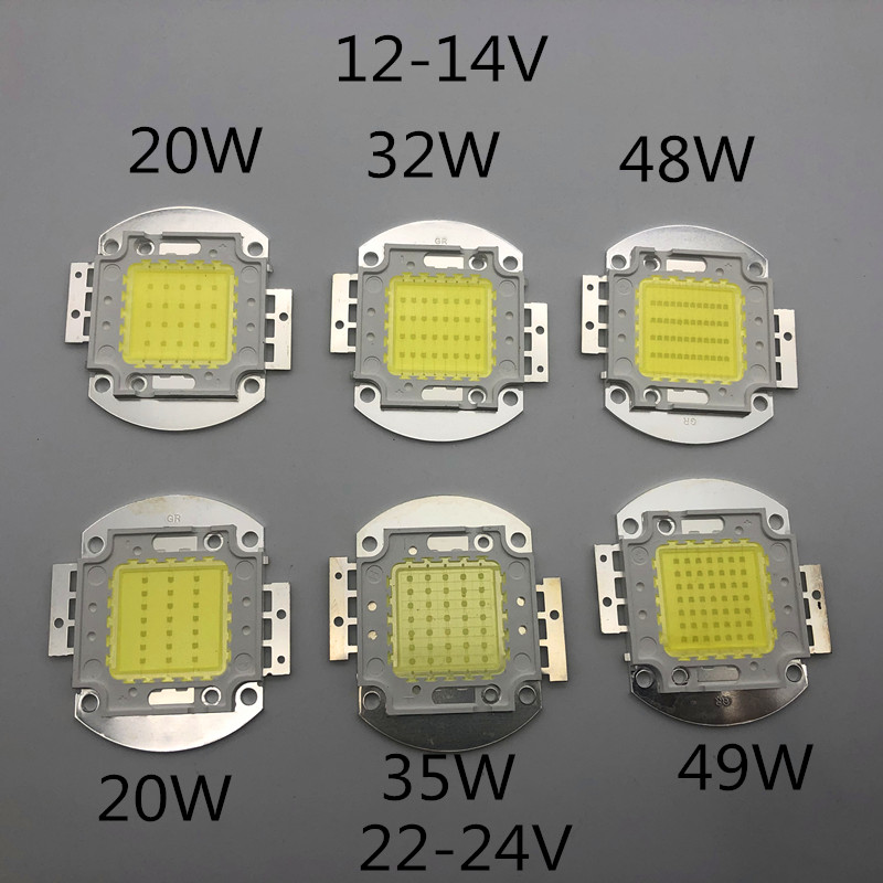 LED高亮12V大功率灯珠20W50W投光灯射灯cob灯珠100W芯片24V灯珠芯_虎窝淘