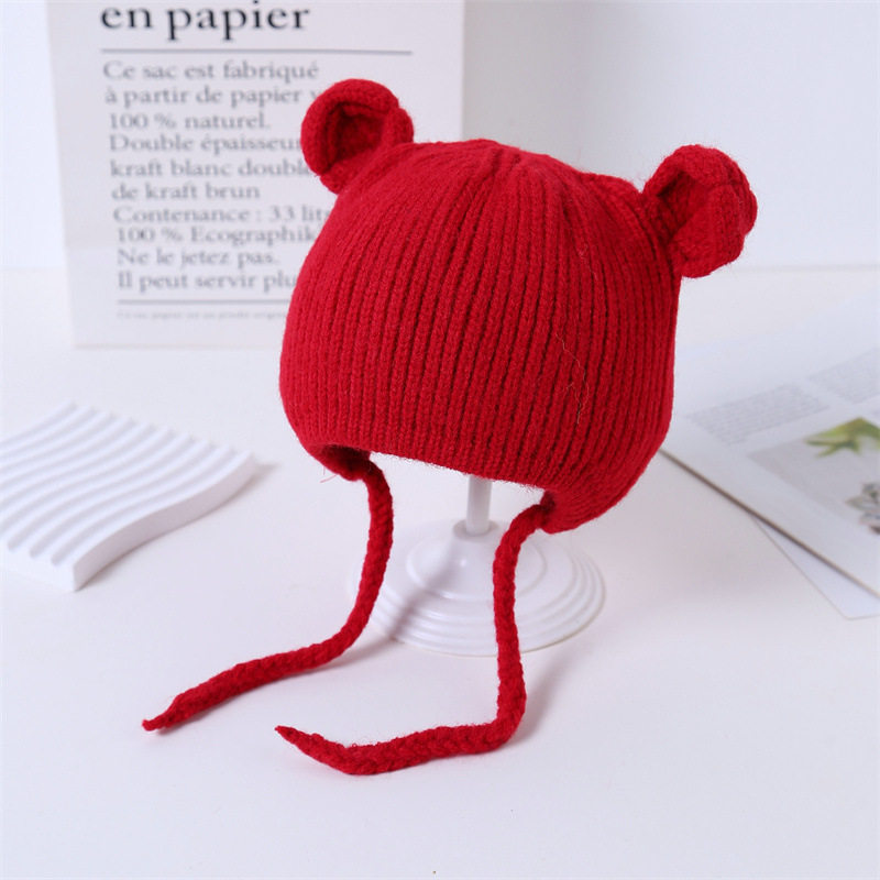 秋冬婴幼儿宝宝护耳毛线帽可爱超萌小熊耳男童女童保暖套头针织帽,淘宝优惠券,粉丝福利购,淘宝优惠卷