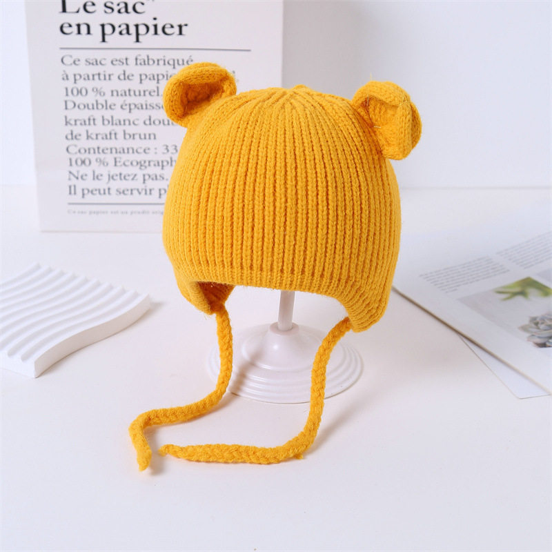 秋冬婴幼儿宝宝护耳毛线帽可爱超萌小熊耳男童女童保暖套头针织帽,淘宝优惠券,粉丝福利购,淘宝优惠卷