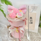 Белоснежный вязаный букет ручной шерстяной розы ручной