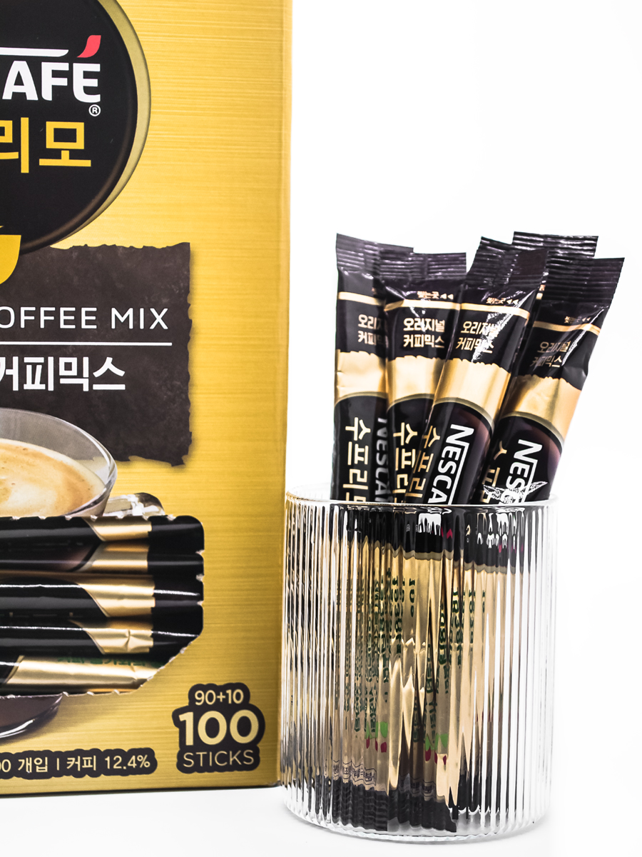 韩国进口Nescafe雀巢原味咖啡三合一速溶咖啡100条/20条装 - 图0