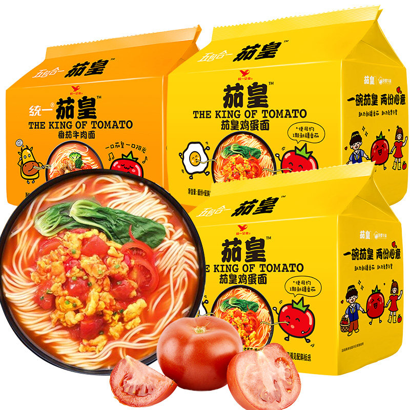 统一茄皇方便面新疆番茄鸡蛋面西红柿牛肉面袋装泡面方便速食夜宵_虎窝淘
