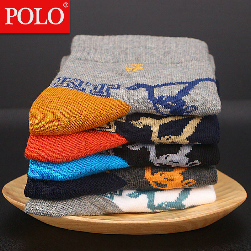 polo男士秋冬季中筒学院风ins棉袜 品伦内衣短袜/打底袜/丝袜/美腿袜