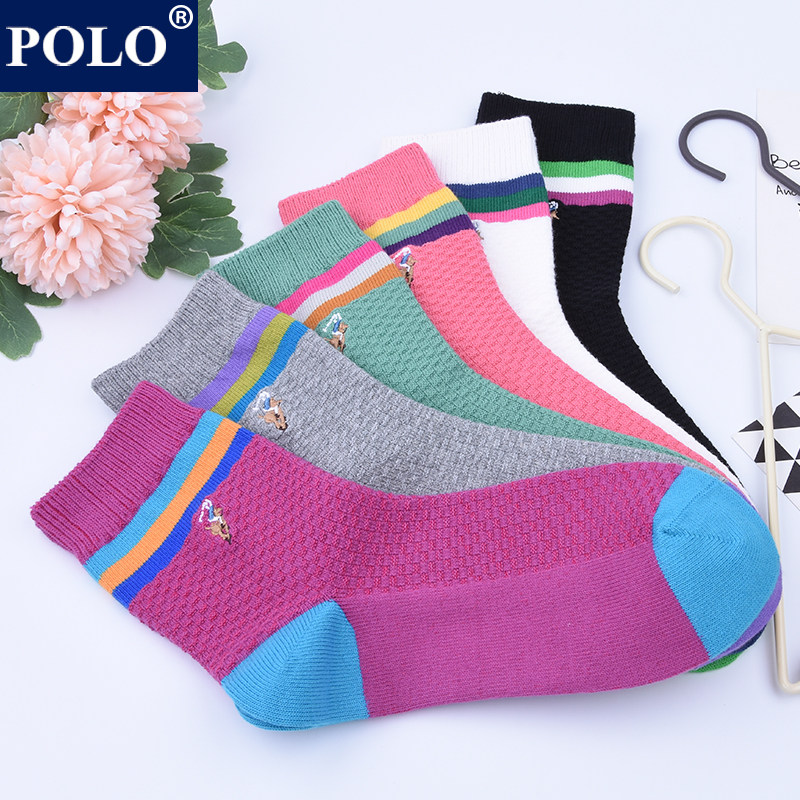 polo袜子潮流ins女士中筒袜秋冬季 品伦内衣短袜/打底袜/丝袜/美腿袜