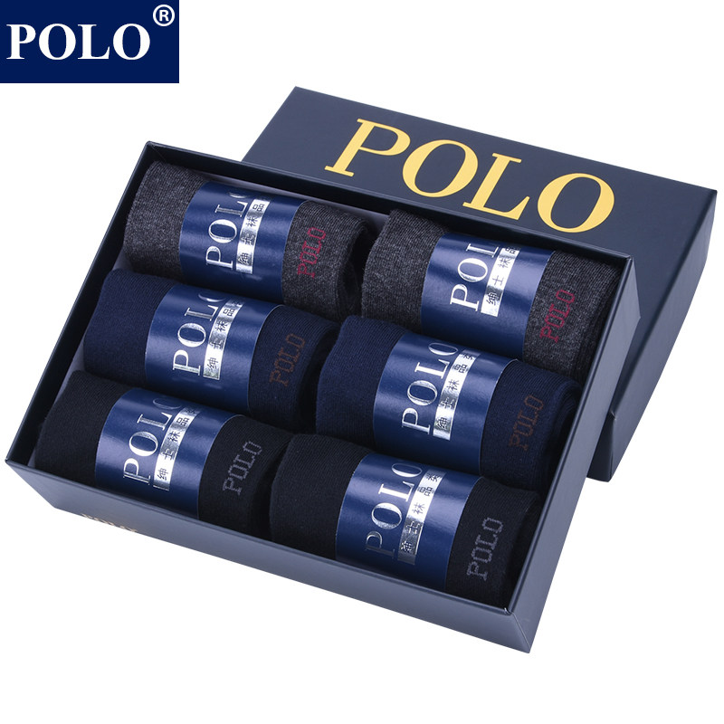 polo男士纯色百搭四季无骨中筒袜 品伦内衣短袜/打底袜/丝袜/美腿袜