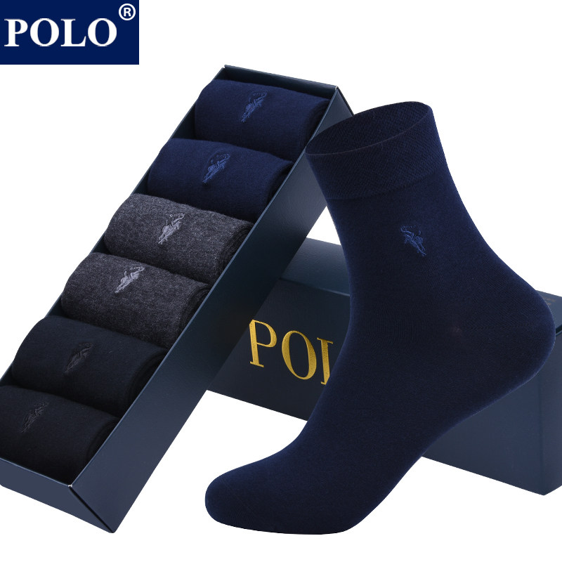 polo男四季吸湿排汗纯色百搭中筒袜 品伦内衣短袜/打底袜/丝袜/美腿袜