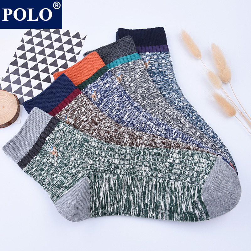 polo吸汗透气秋冬中厚休闲潮中筒袜 品伦内衣短袜/打底袜/丝袜/美腿袜