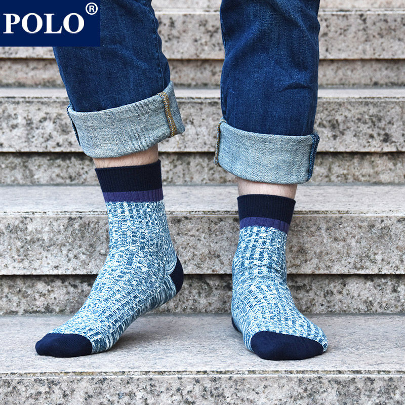 polo吸汗透气秋冬中厚休闲潮中筒袜 品伦内衣短袜/打底袜/丝袜/美腿袜