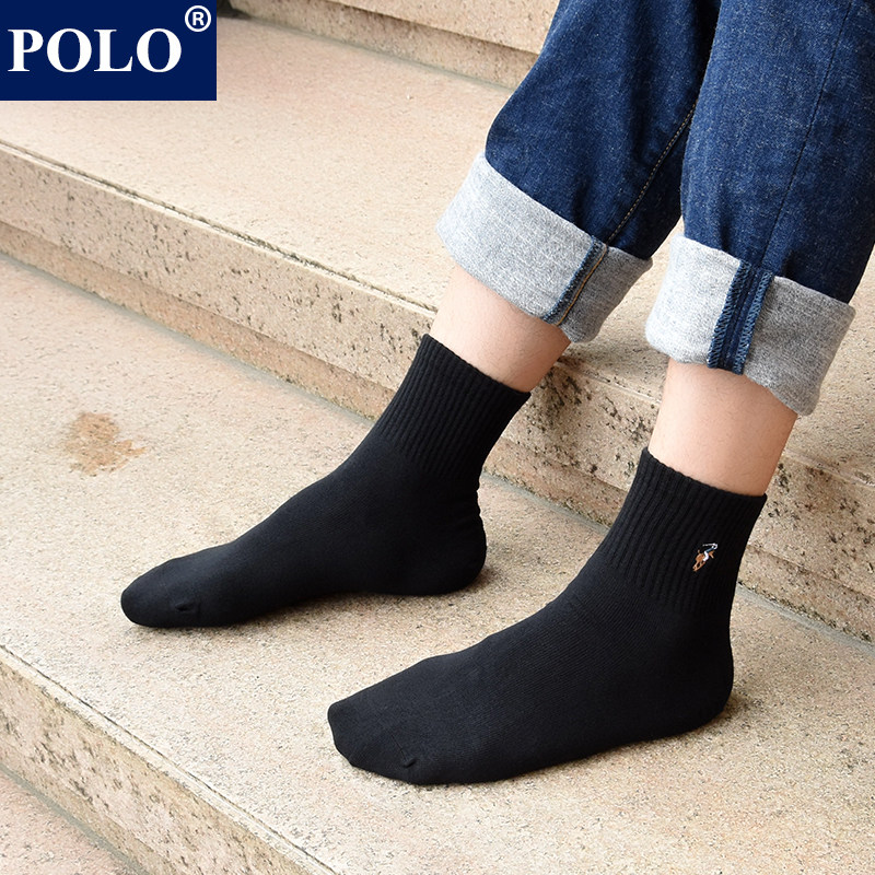 polo男秋冬吸湿排汗无骨休闲中筒袜 品伦内衣短袜/打底袜/丝袜/美腿袜