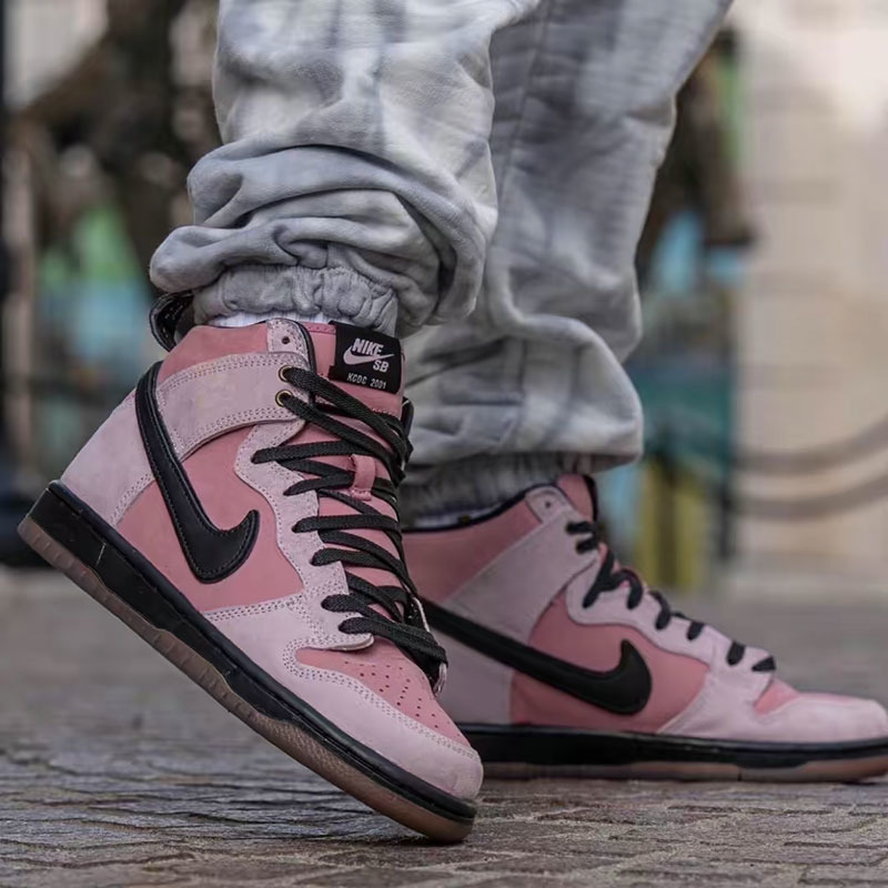 Nike SB Duck High x KCDC耐克 粉色 高帮复古休闲板鞋DH7742-600 - 图0